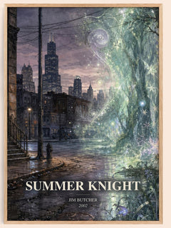 Summer Knight watercolour book poster by Jim Butcher – framed literary art print