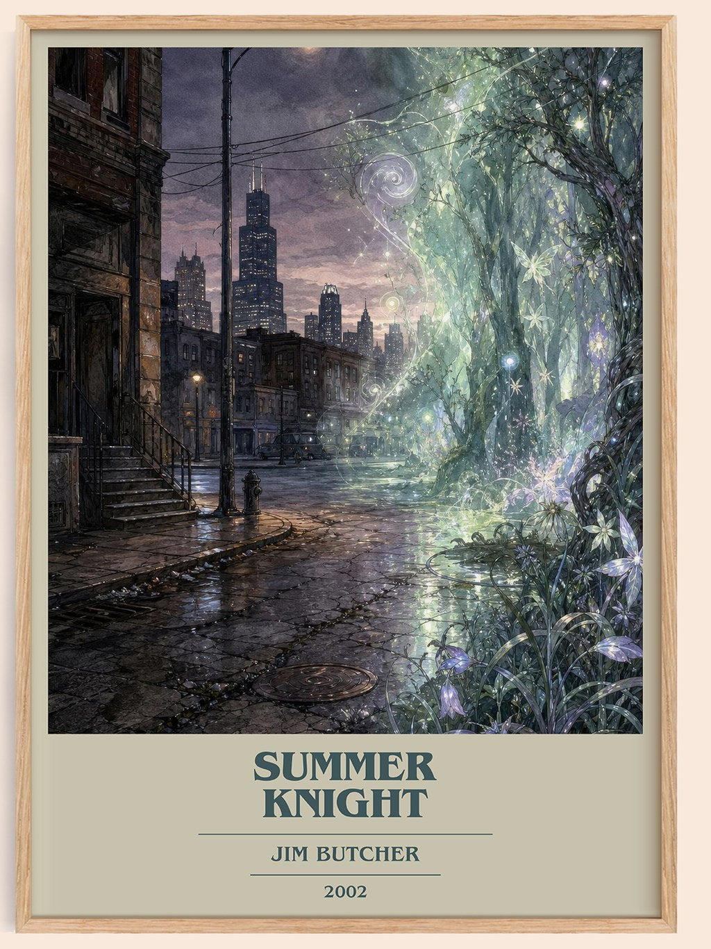 Summer Knight book cover book poster by Jim Butcher – framed literary art print