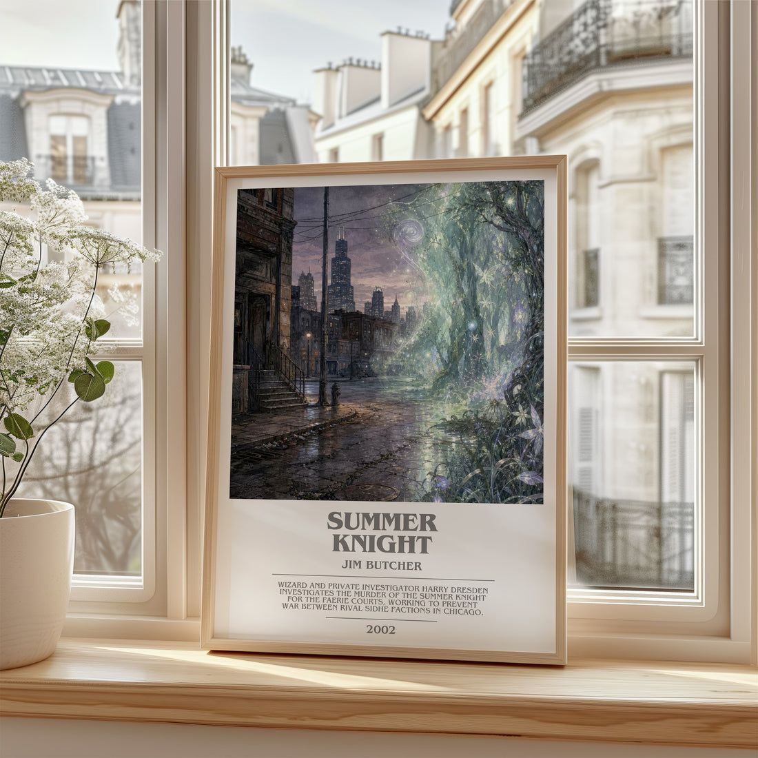 Summer Knight bookish poster colour and style options – Jim Butcher book art (mockup)