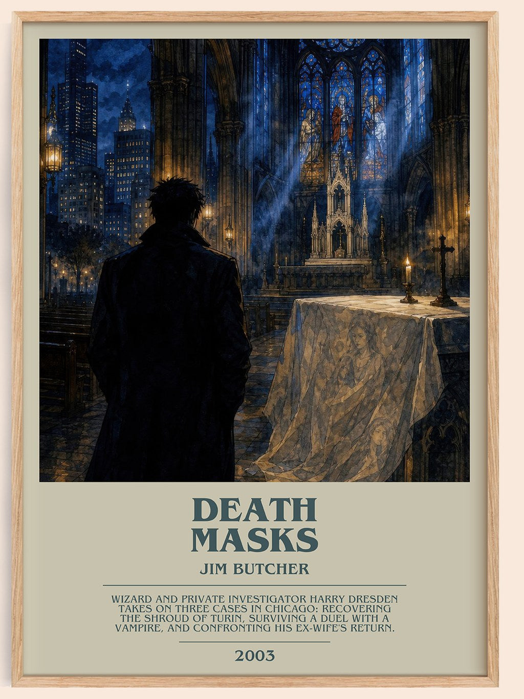 Death Masks bookish book poster by Jim Butcher – framed literary art print
