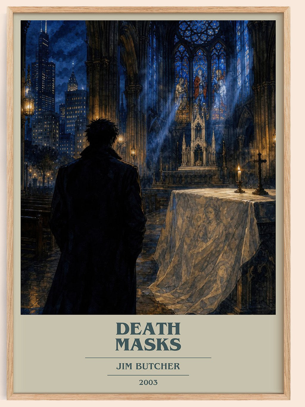 Death Masks book cover book poster by Jim Butcher – framed literary art print