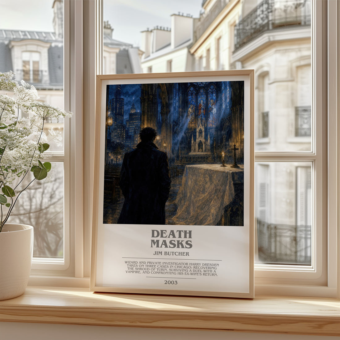 Death Masks bookish poster colour and style options – Jim Butcher book art (mockup)