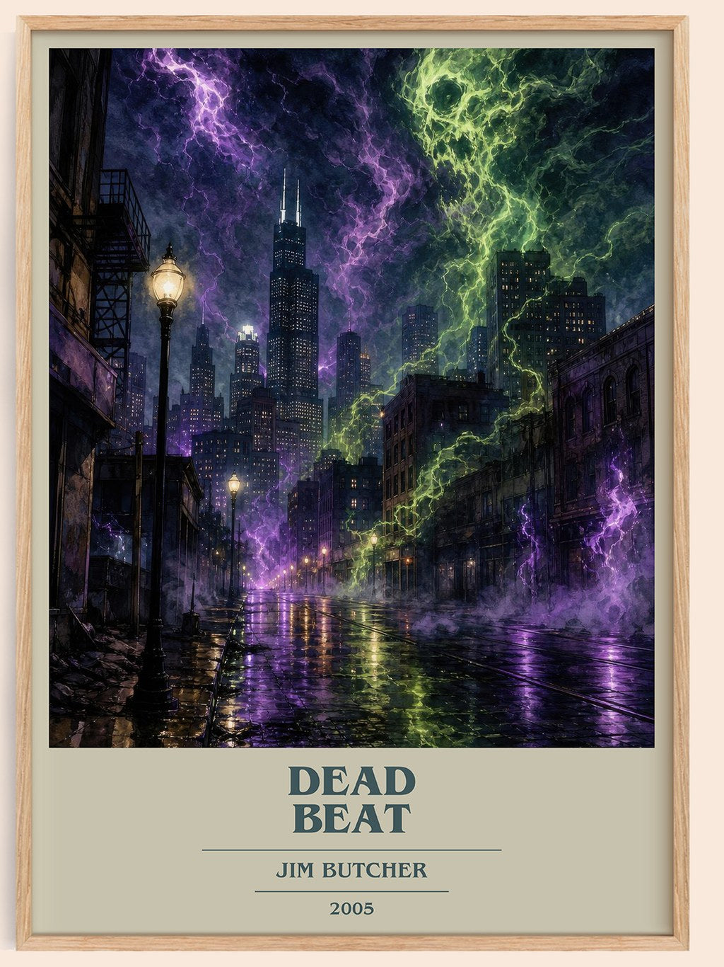 Dead Beat book cover book poster by Jim Butcher – framed literary art print