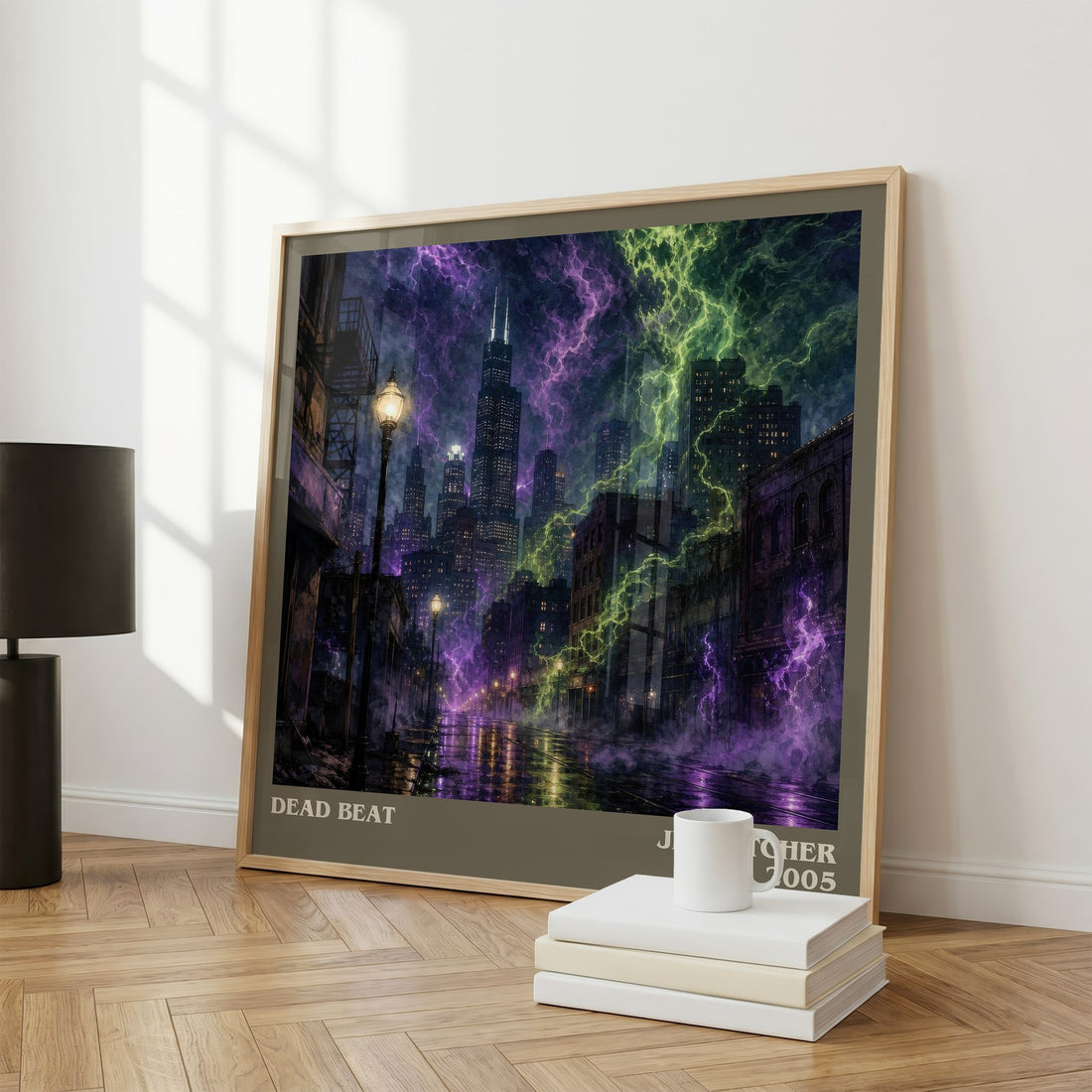 Dead Beat literary print framed by window – literary home decor