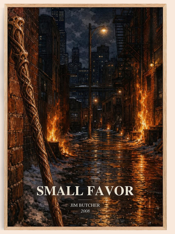 Small Favor watercolour book poster by Jim Butcher – framed literary art print