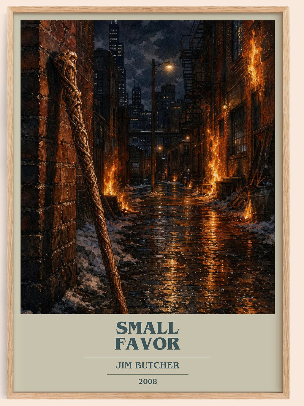 Small Favor book cover book poster by Jim Butcher – framed literary art print