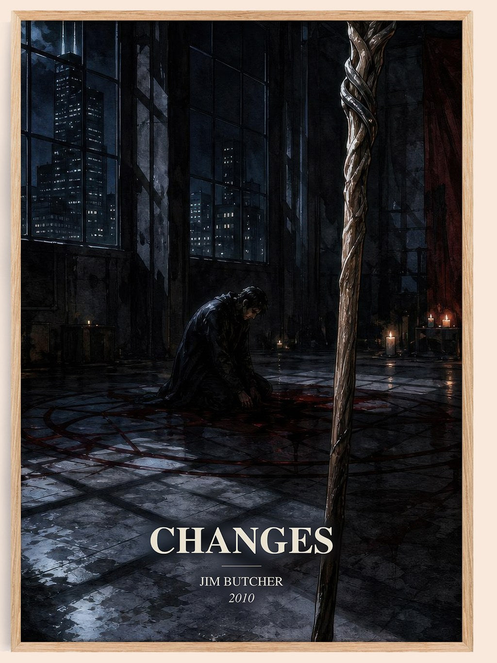 Changes watercolour book poster by Jim Butcher – framed literary art print