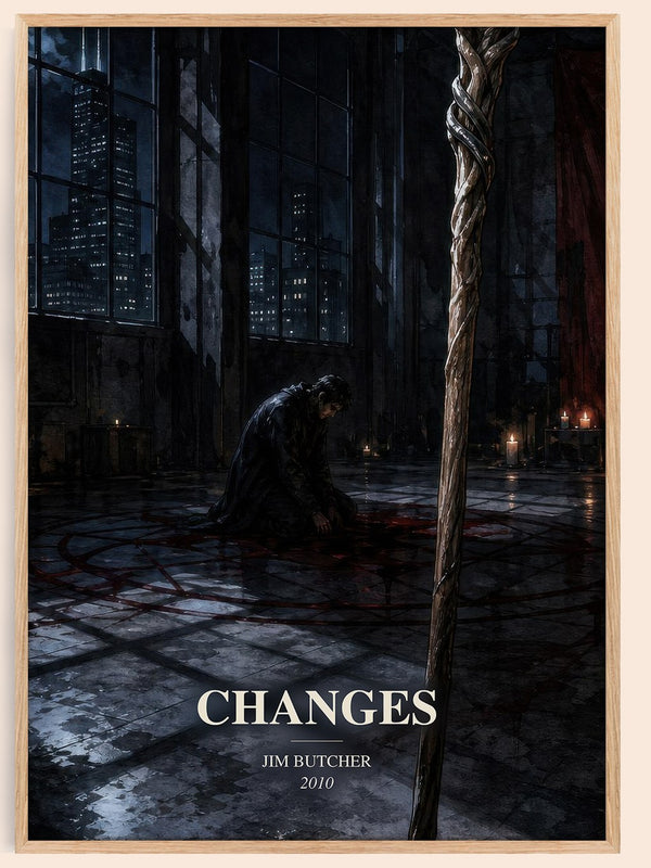 Changes watercolour book poster by Jim Butcher – framed literary art print