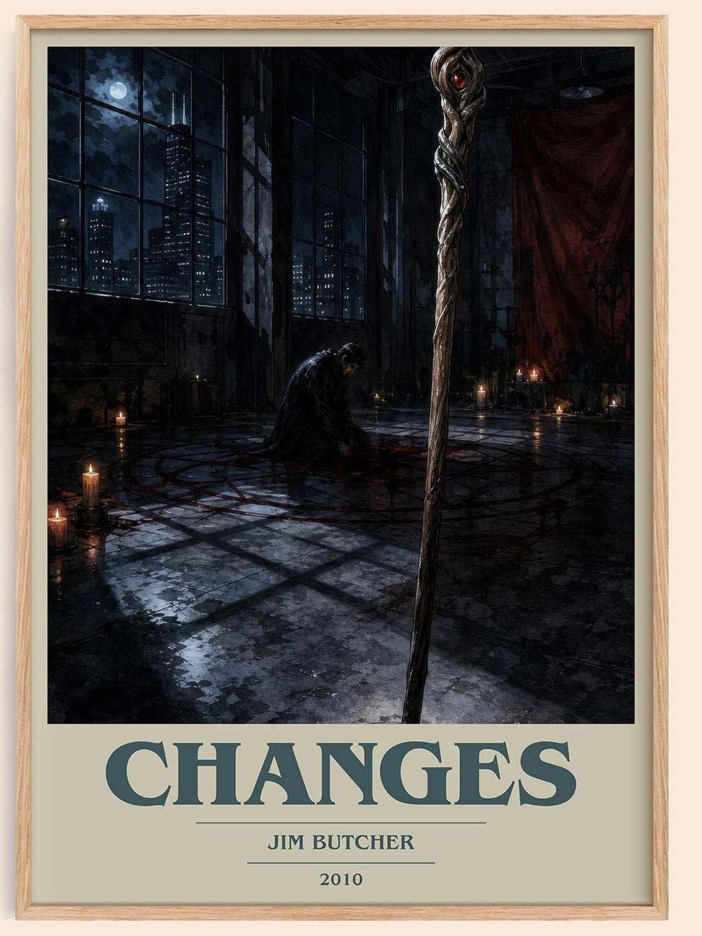 Changes book cover book poster by Jim Butcher – framed literary art print