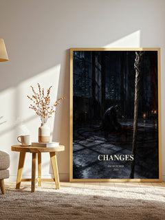 Changes watercolour print in frame leaning in hallway – fantasy wall art