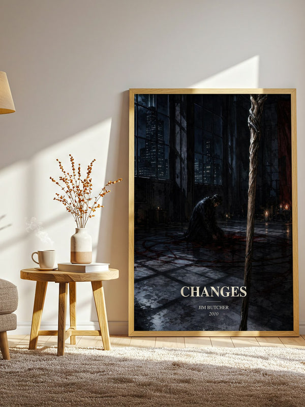 Changes watercolour print in frame leaning in hallway – fantasy wall art