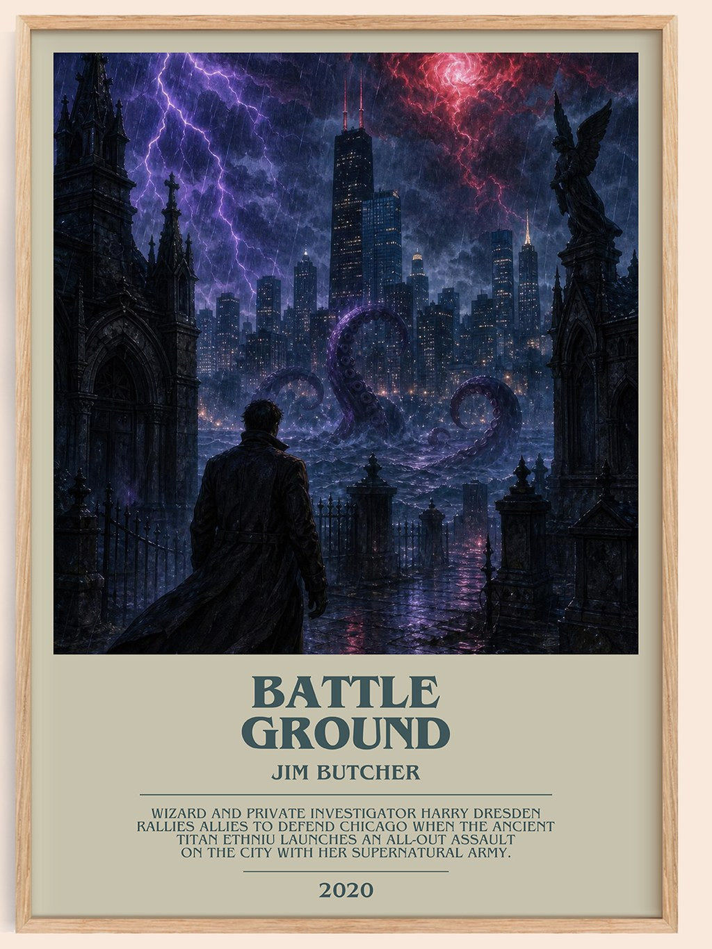 Battle Ground bookish book poster by Jim Butcher – framed literary art print