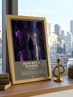 Dead Witch Walking bookish print framed by window – literary home decor