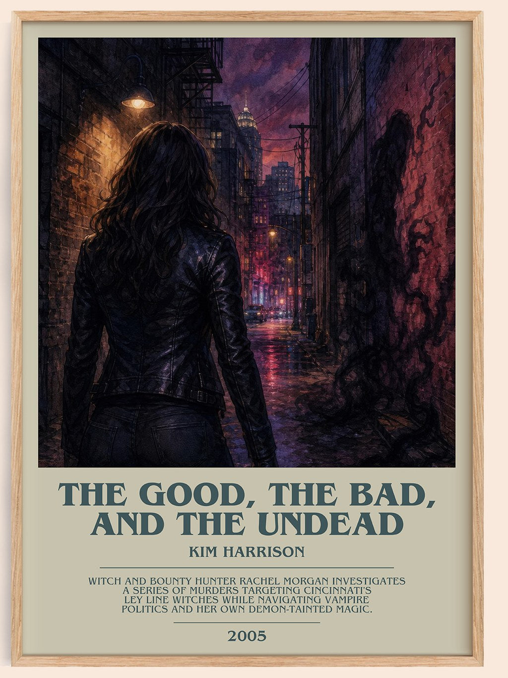 The Good, the Bad, and the Undead bookish book poster by Kim Harrison – framed literary art print