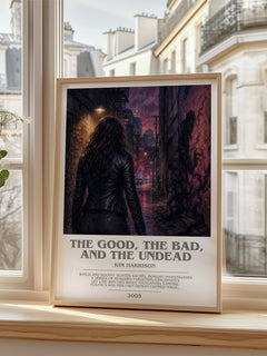 The Good, the Bad, and the Undead bookish poster colour and style options – Kim Harrison book art