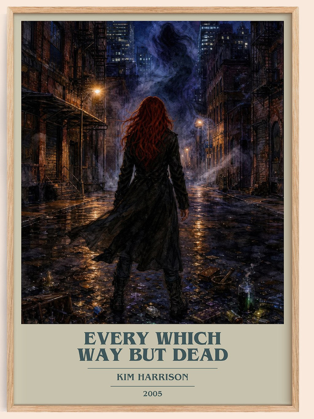 Every Which Way But Dead book cover book poster by Kim Harrison – framed literary art print