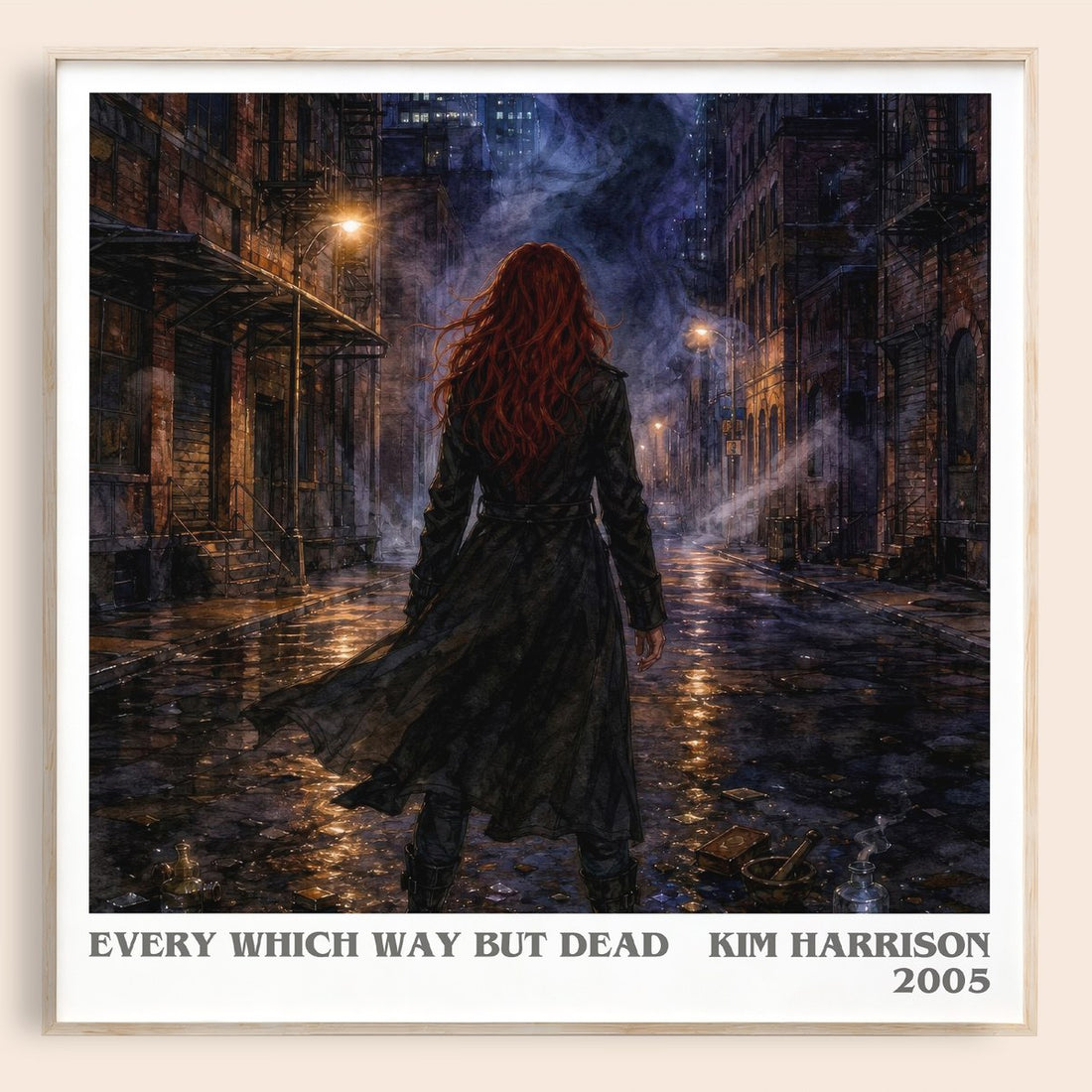 Every Which Way But Dead literary book poster by Kim Harrison – framed literary art print