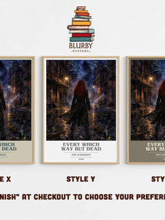 Every Which Way But Dead book cover print in frame leaning in hallway – fantasy wall art