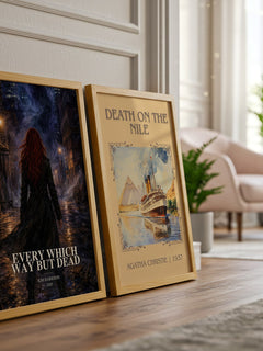 Every Which Way But Dead watercolour print framed by window – literary home decor