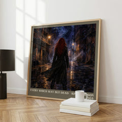 Every Which Way But Dead literary print framed by window – literary home decor
