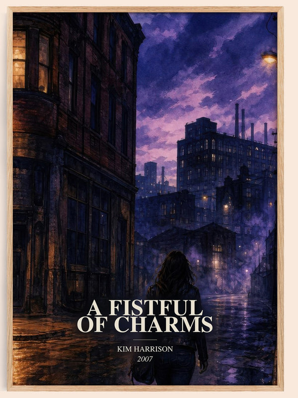 A Fistful of Charms watercolour book poster by Kim Harrison – framed literary art print