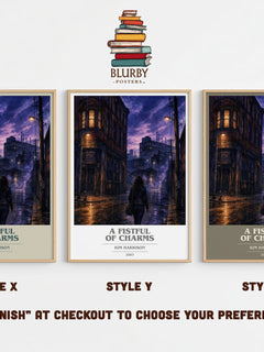 A Fistful of Charms book cover print in frame leaning in hallway – fantasy wall art