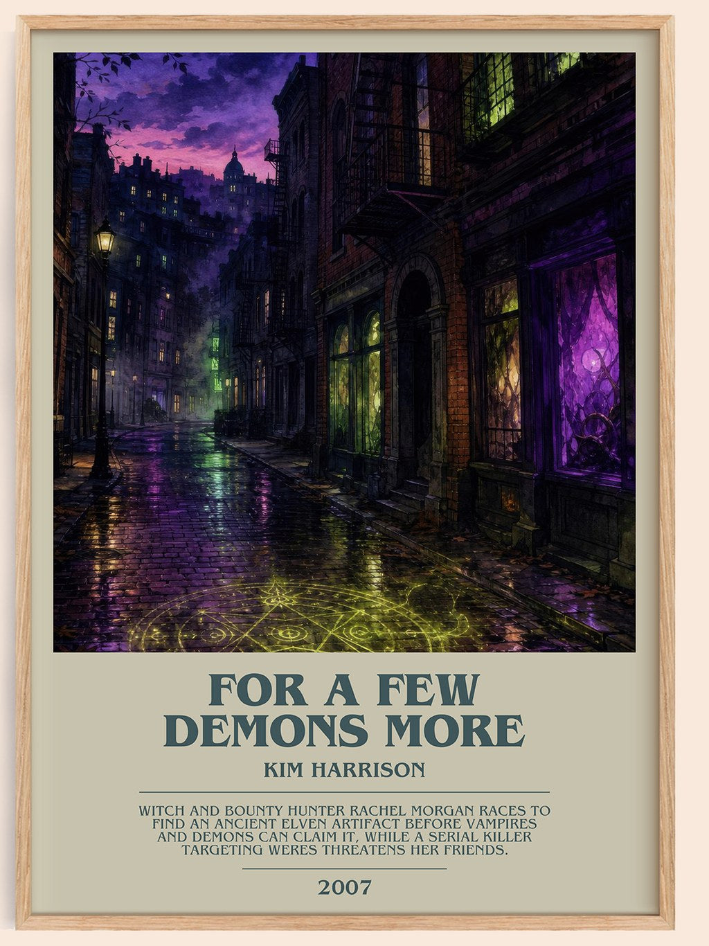 For a Few Demons More bookish book poster by Kim Harrison – framed literary art print