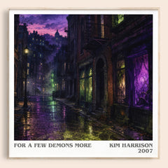 For a Few Demons More literary book poster by Kim Harrison – framed literary art print