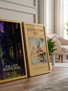 For a Few Demons More watercolour print framed by window – literary home decor