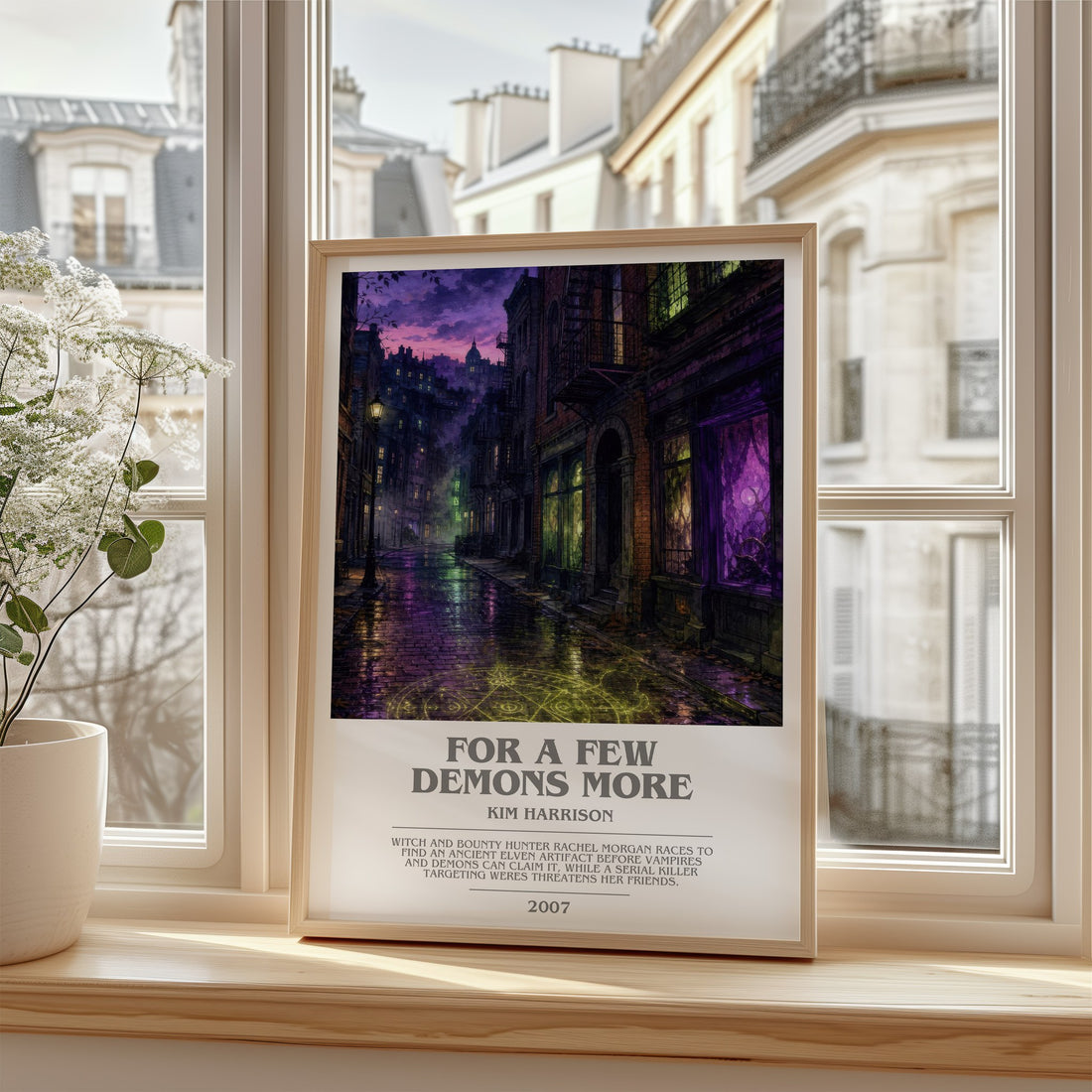 For a Few Demons More bookish poster colour and style options – Kim Harrison book art