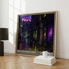 For a Few Demons More literary print framed by window – literary home decor