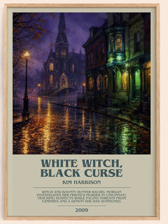 White Witch, Black Curse bookish book poster by Kim Harrison – framed literary art print