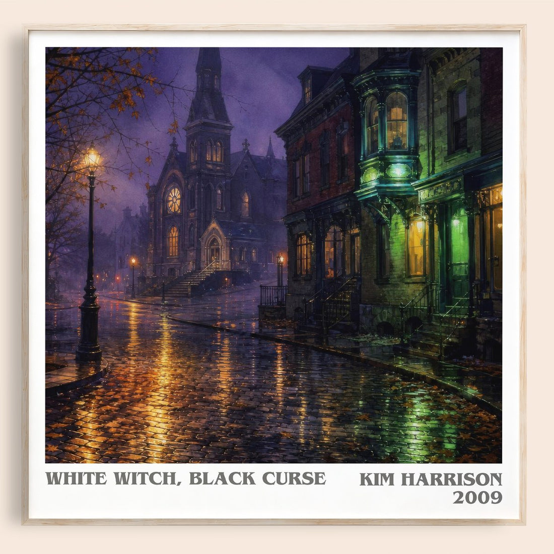 White Witch, Black Curse literary book poster by Kim Harrison – framed literary art print
