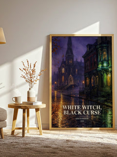 White Witch, Black Curse watercolour print in frame leaning in hallway – fantasy wall art