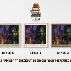 White Witch, Black Curse literary print in frame leaning in hallway – fantasy wall art