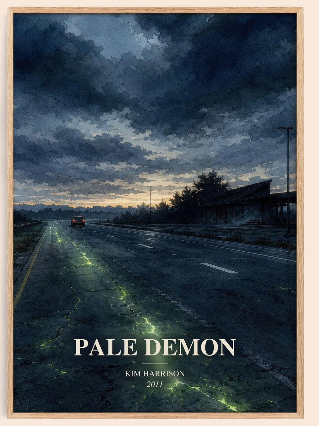 Pale Demon watercolour book poster by Kim Harrison – framed literary art print