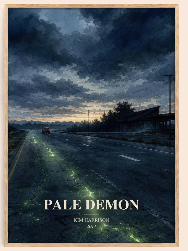 Pale Demon watercolour book poster by Kim Harrison – framed literary art print