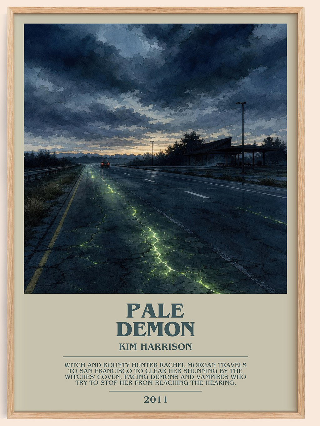 Pale Demon bookish book poster by Kim Harrison – framed literary art print