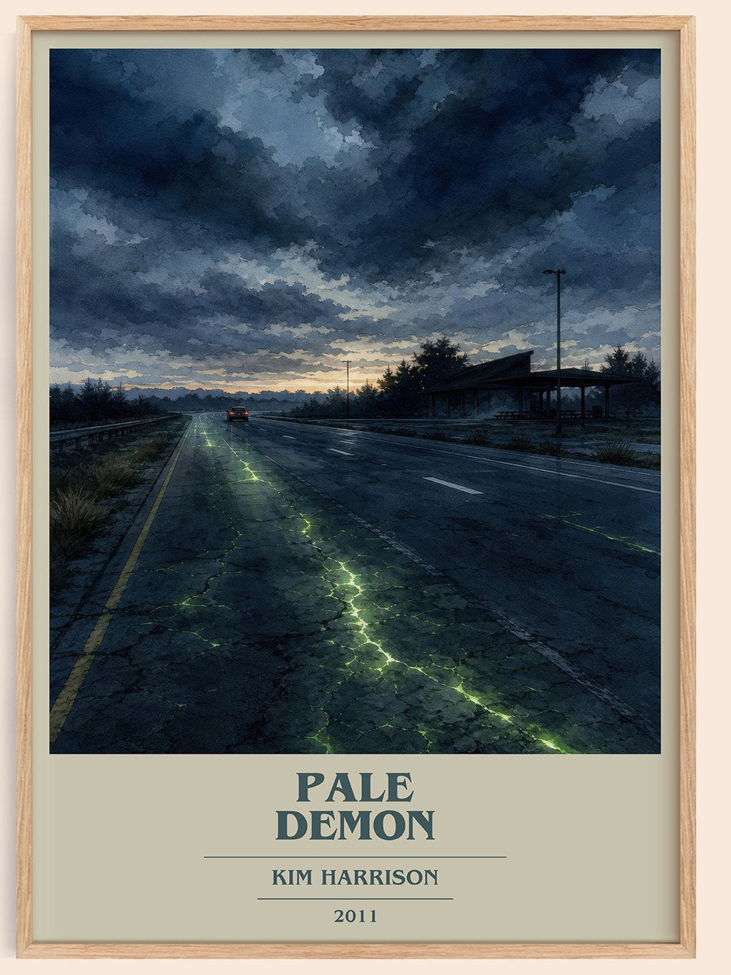 Pale Demon book cover book poster by Kim Harrison – framed literary art print