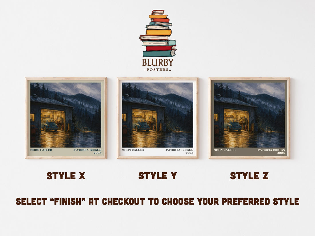 Moon Called literary print in frame leaning in hallway – fantasy wall art (mockup)