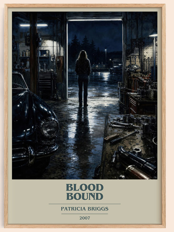 Blood Bound book cover book poster by Patricia Briggs – framed literary art print