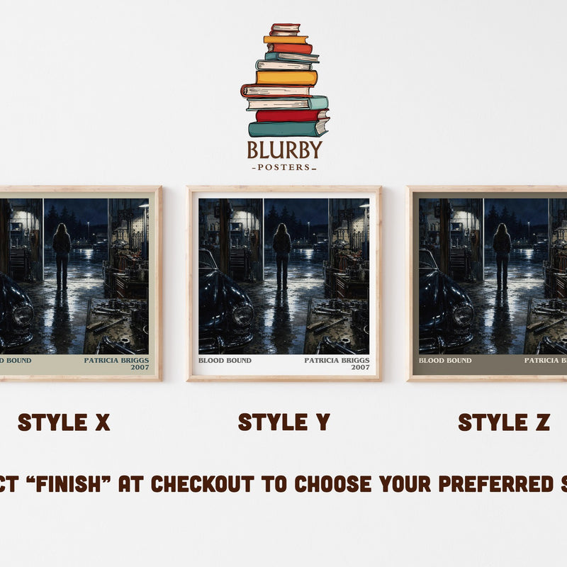 Blood Bound literary print in frame leaning in hallway – fantasy wall art