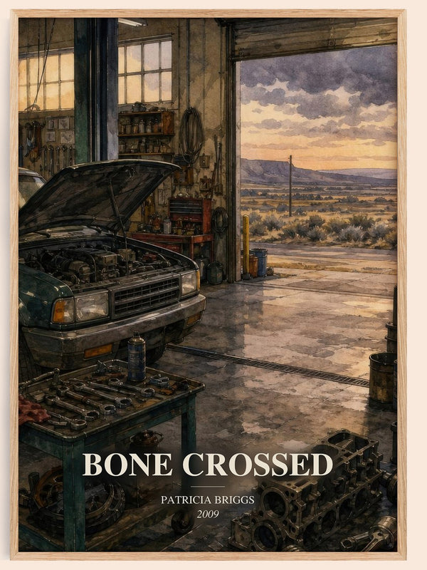 Bone Crossed watercolour book poster by Patricia Briggs – framed literary art print