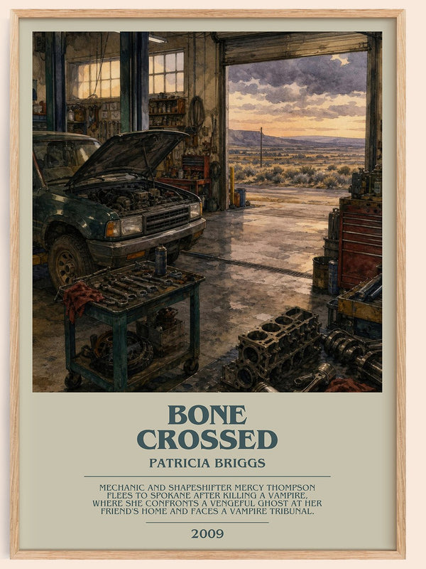 Bone Crossed bookish book poster by Patricia Briggs – framed literary art print