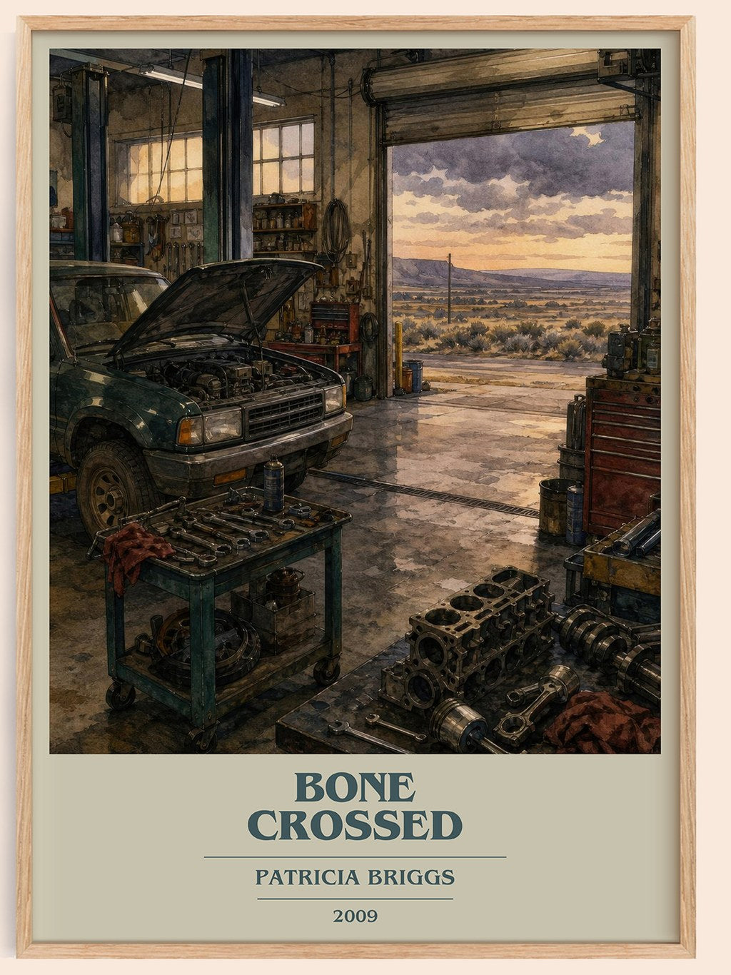 Bone Crossed book cover book poster by Patricia Briggs – framed literary art print