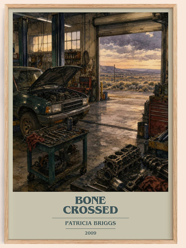 Bone Crossed book cover book poster by Patricia Briggs – framed literary art print