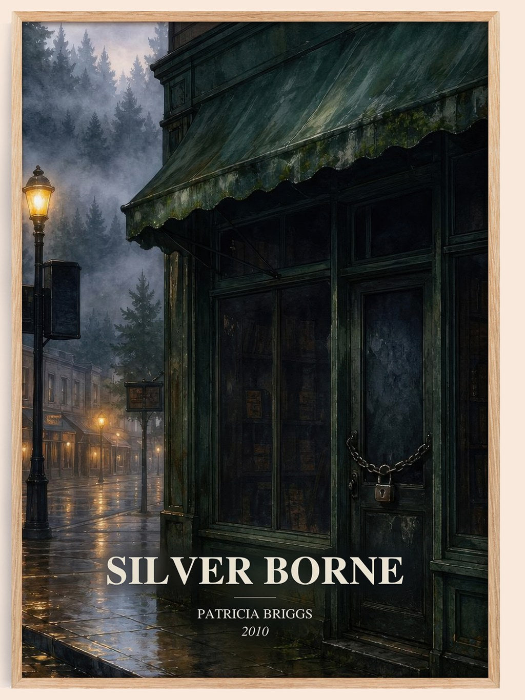 Silver Borne watercolour book poster by Patricia Briggs – framed literary art print