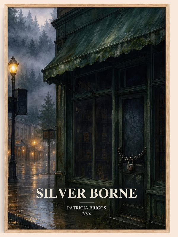 Silver Borne watercolour book poster by Patricia Briggs – framed literary art print