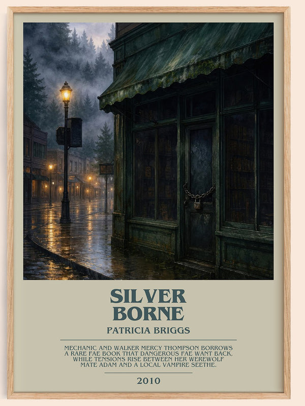 Silver Borne bookish book poster by Patricia Briggs – framed literary art print