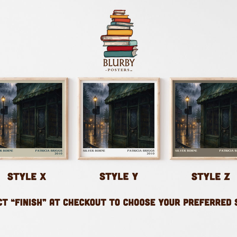 Silver Borne literary print in frame leaning in hallway – fantasy wall art